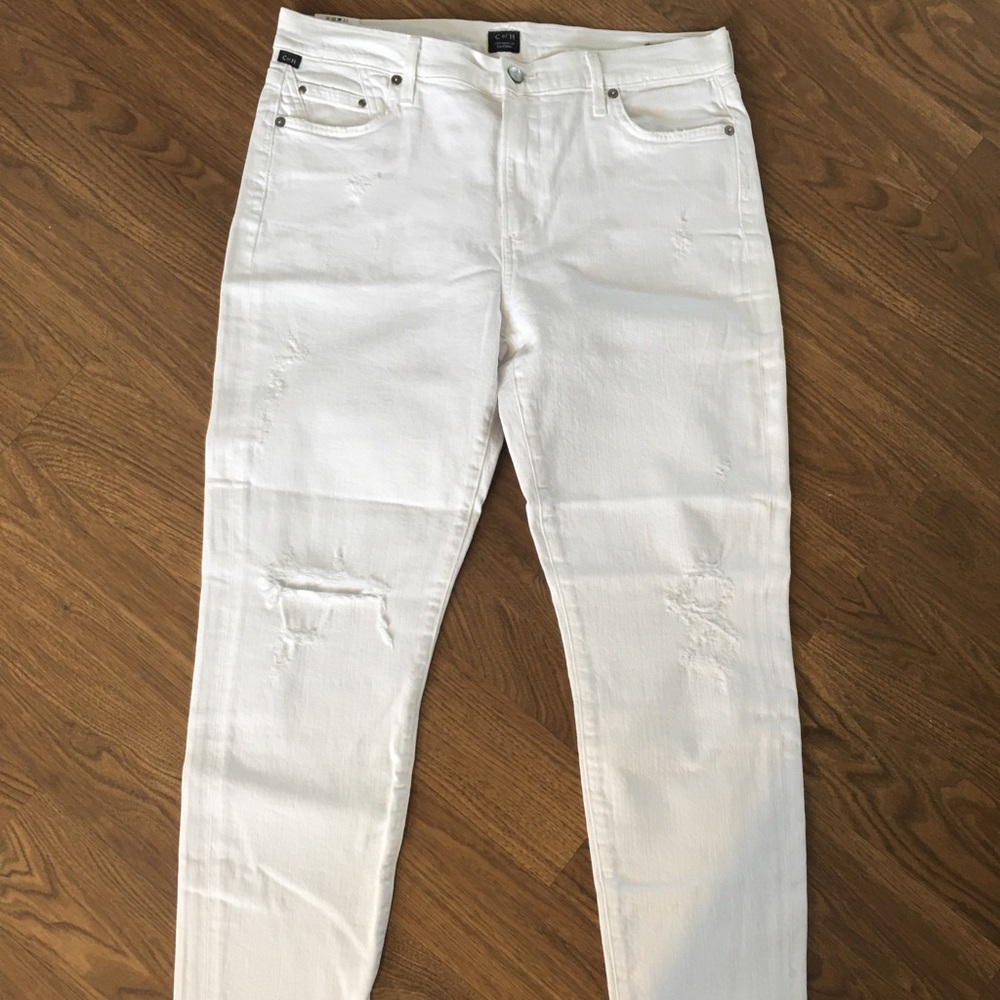 Citizens Of Humanity White Rocket Crop High Rise Denim
